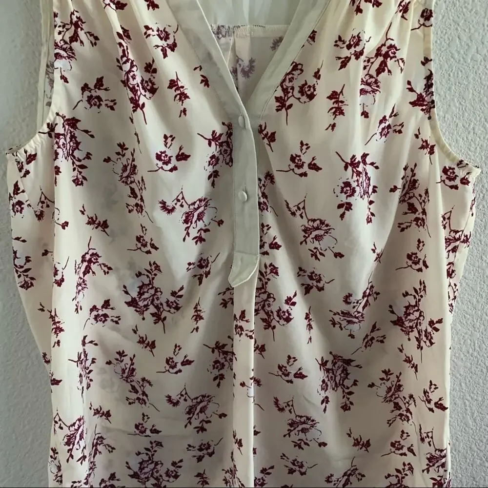 Modcloth Cream White Floral Top Blouse Medium - Picture 4 of 11